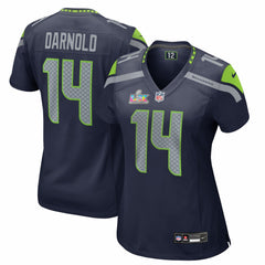 Sam Darnold Seattle Seahawks Women's Super Bowl LX Patch Game Jersey - College Navy - Nike