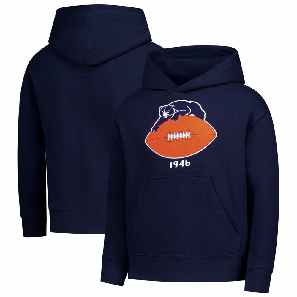 Chicago Bears Youth Retro Logo Hoodie - Navy - Mitchell & Ness
