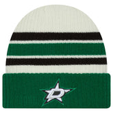 Dallas Stars New Era Vintage Cuffed Knit Hat - Cream/Kelly Green | New Era online