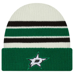 Dallas Stars New Era Vintage Cuffed Knit Hat - Cream/Kelly Green | New Era online