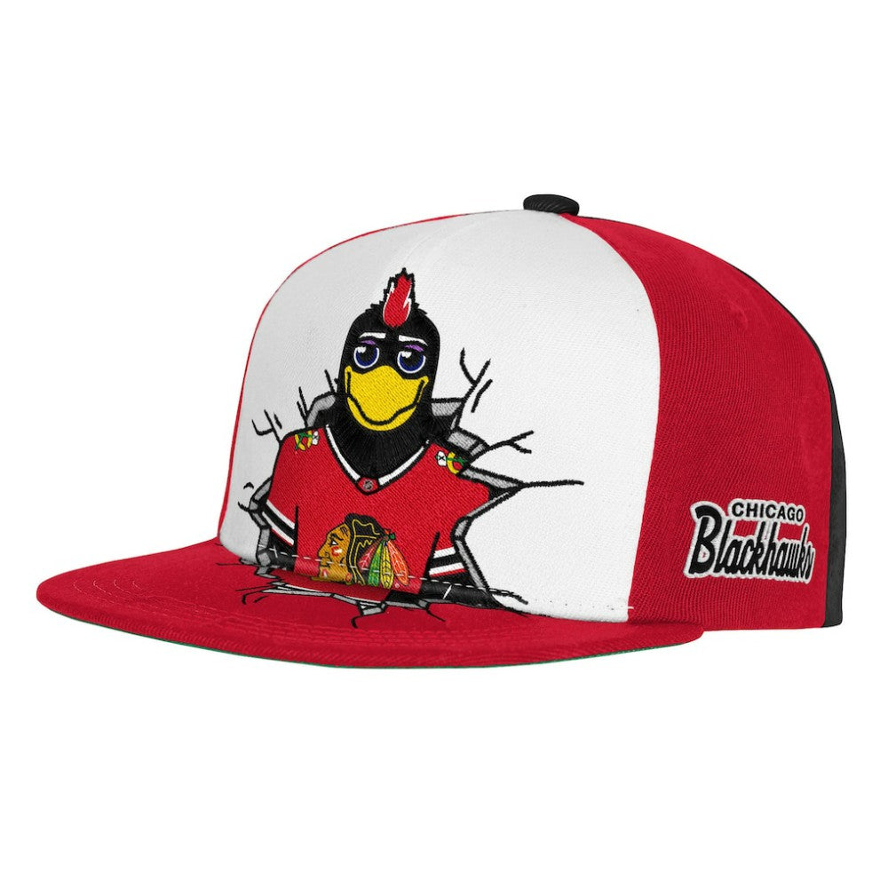 Chicago Blackhawks Mitchell & Ness Youth Mascot Snapback Hat - Red | NHL Lifestyle