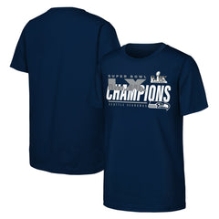 Seattle Seahawks Youth Super Bowl LX Champions Iconic Victory T-Shirt - College Navy - Fanatics