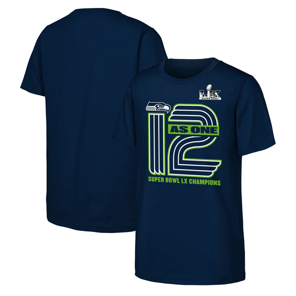 Seattle Seahawks Youth Super Bowl LX Champions Hometown Collection T-Shirt - College Navy - Fanatics