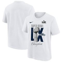 Seattle Seahawks Youth Super Bowl LX Champions Lombardi Trophy T-Shirt - White - Nike