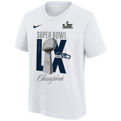 Seattle Seahawks Youth Super Bowl LX Champions Lombardi Trophy T-Shirt - White - Nike