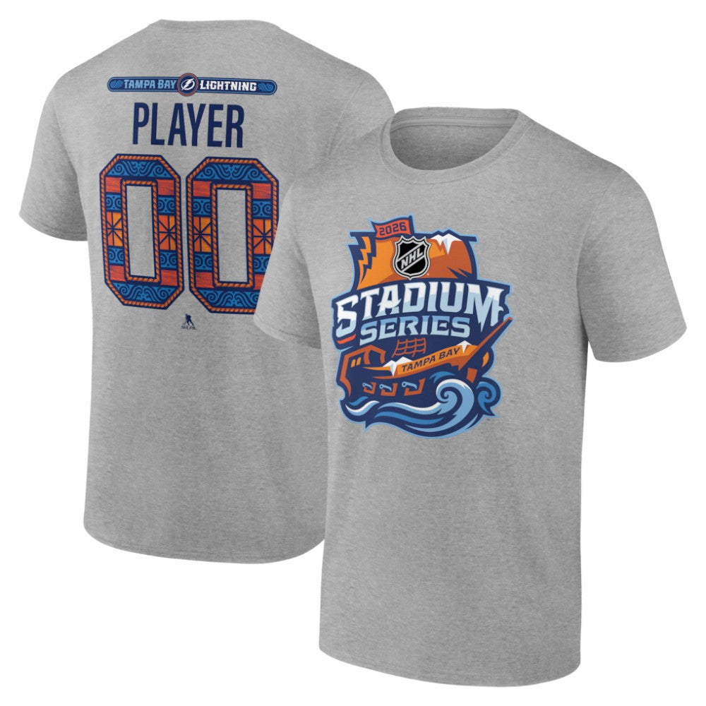 Tampa Bay Lightning 2026 NHL Stadium Series Personalized Name & Number T-Shirt - Gray | NHL Lifestyle