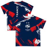 France National Team Vive La Fete Youth Paint Brush T-Shirt Navy