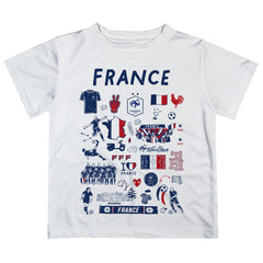 France National Team Vive La Fete Youth Impressions Artwork T-Shirt White