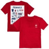 France National Team Vive La Fete Youth Impressions Artwork T-Shirt Red