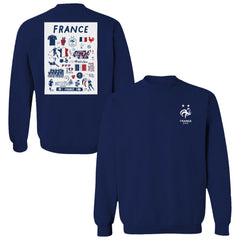 France National Team Vive La Fete Women's Impressions Artwork Sweatshirt Navy