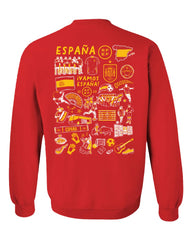Spain National Team Vive La Fete Women's Impressions Artwork Sweatshirt Red