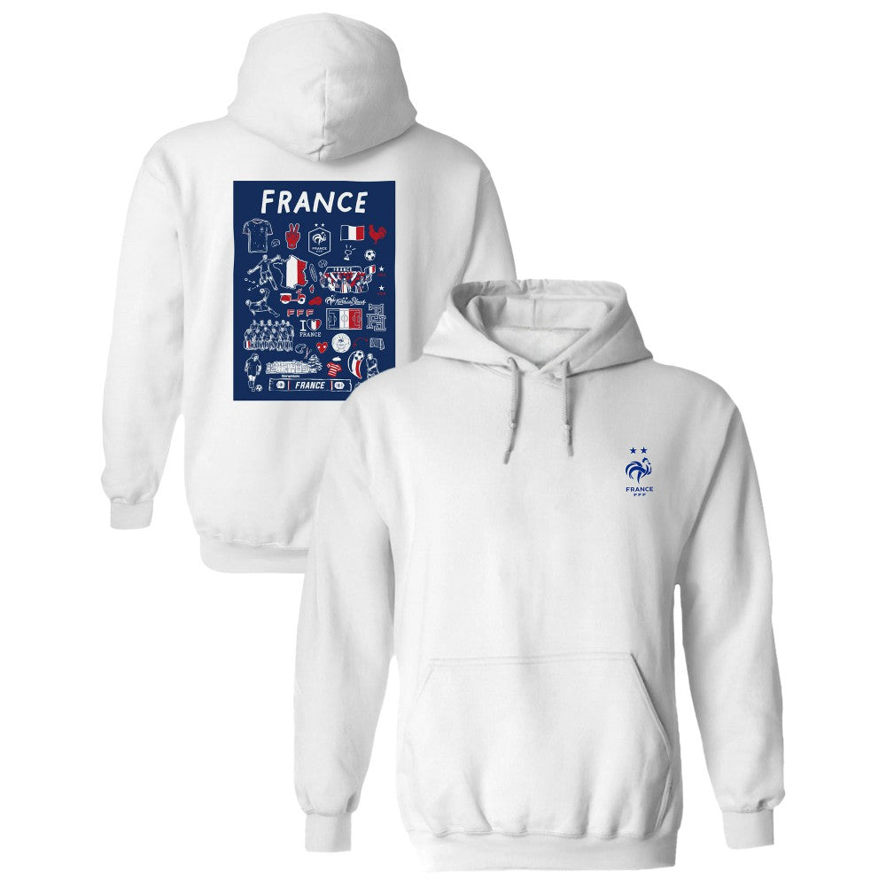 France National Team Vive La Fete Women's Impressions Artwork Hoodie White