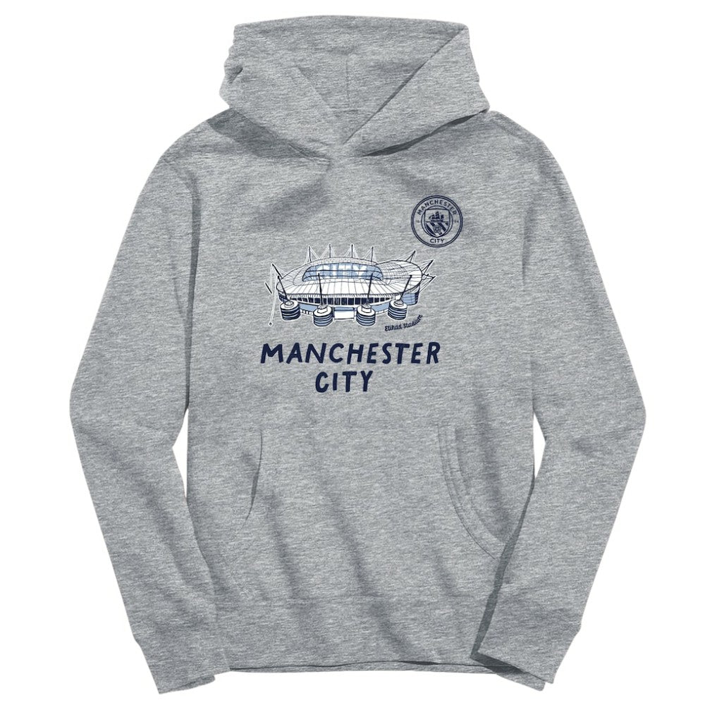 Manchester City Vive La Fete Youth Stadium Style Hoodie Gray