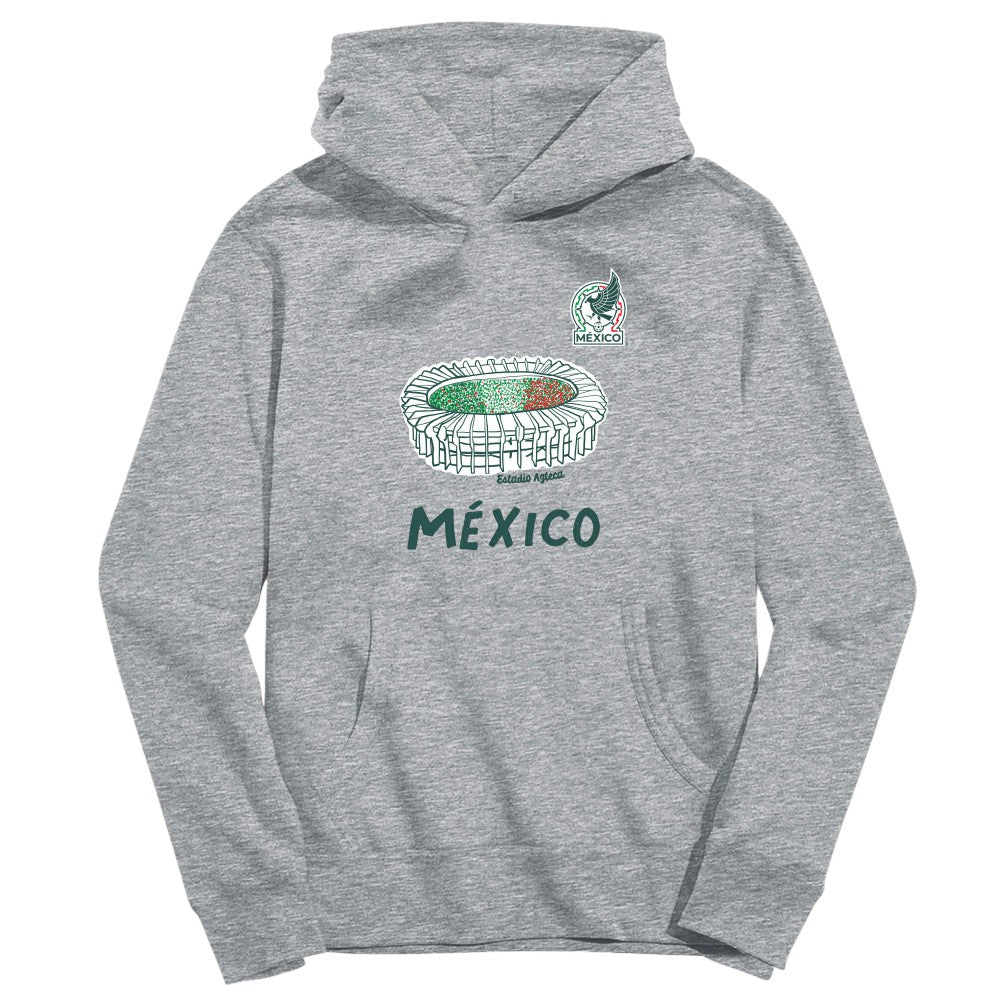 Mexico National Team Vive La Fete Youth Stadium Style Hoodie Gray