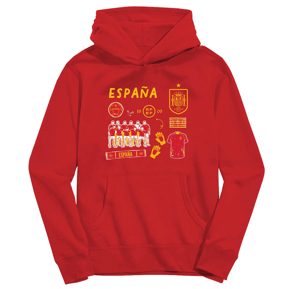 Spain National Team Vive La Fete Youth Impressions Icons Hoodie Red