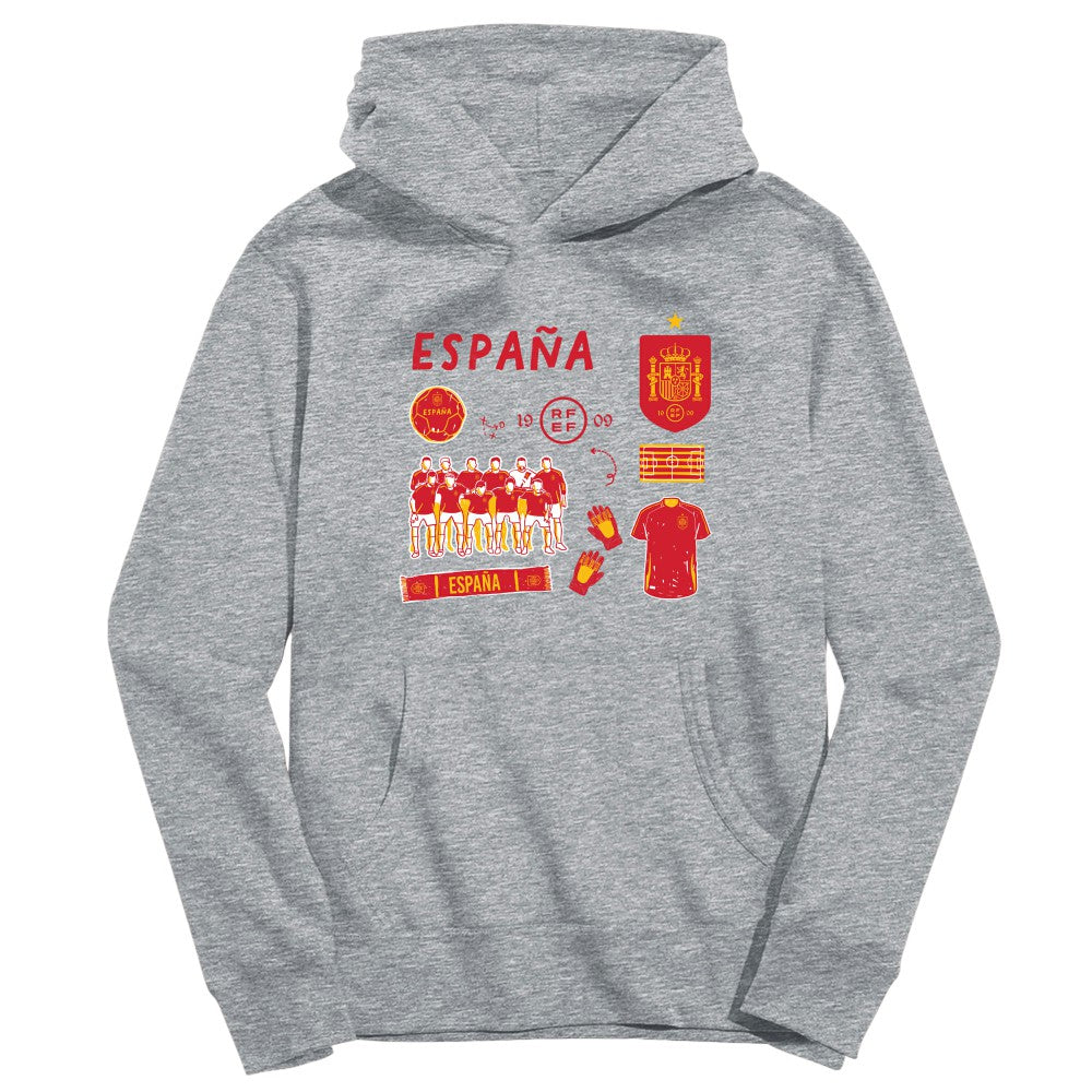 Spain National Team Vive La Fete Youth Impressions Icons Hoodie Gray