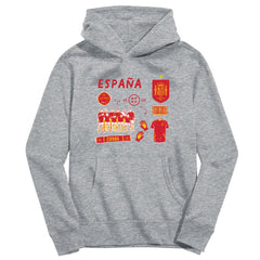 Spain National Team Vive La Fete Youth Impressions Icons Hoodie Gray