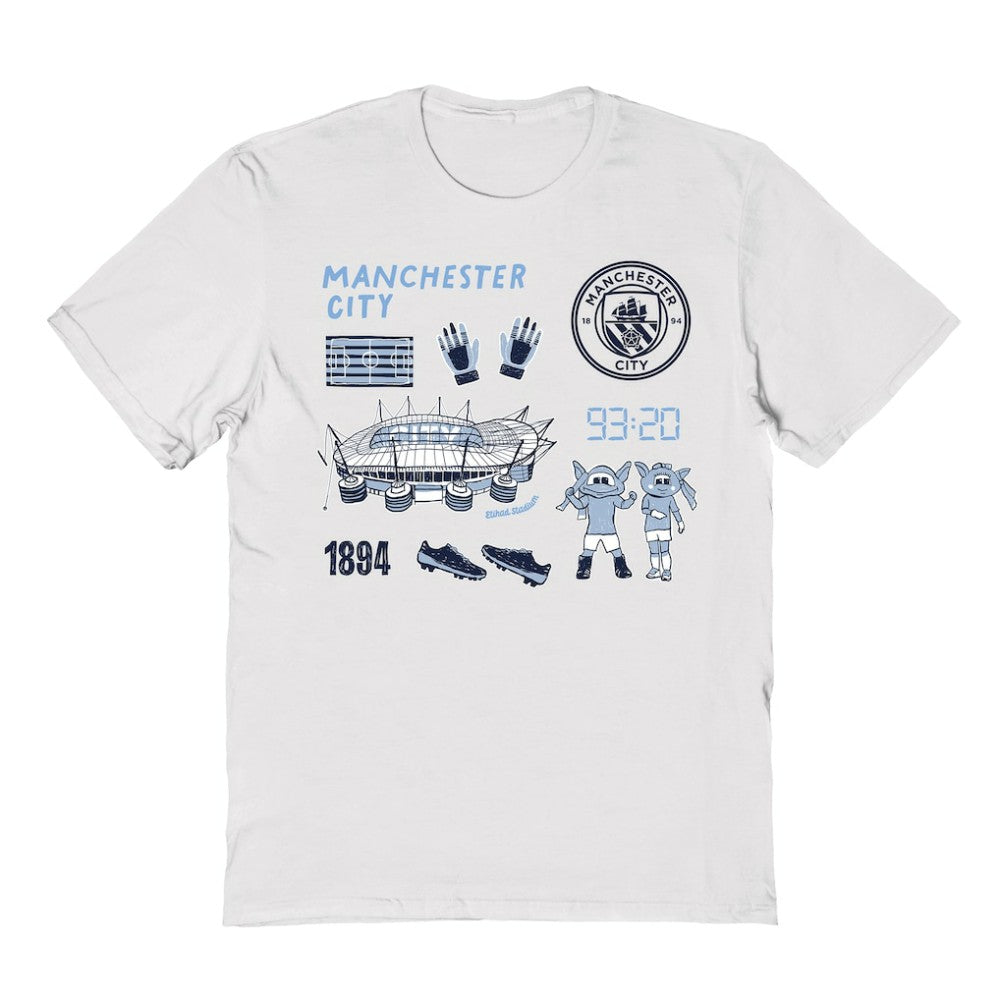 Manchester City Vive La Fete Youth Impressions Icons T-Shirt White