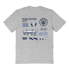 Manchester City Vive La Fete Youth Impressions Icons T-Shirt Gray