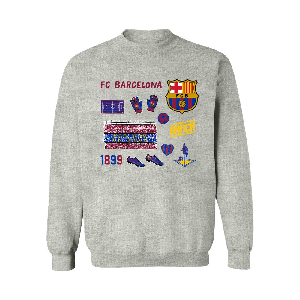 Barcelona Vive La Fete Women's Impressions Icons Sweatshirt Gray