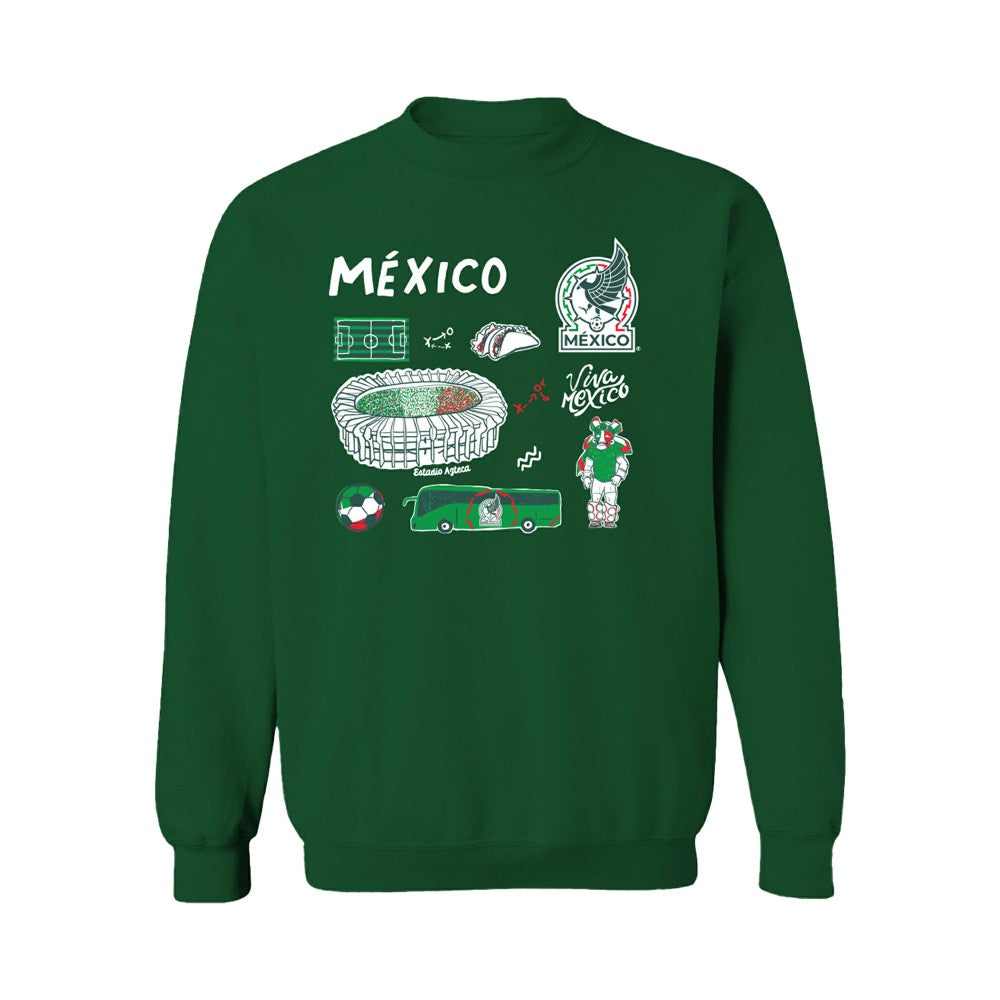 Mexico National Team Vive La Fete Women's Impressions Icons Sweatshirt Green