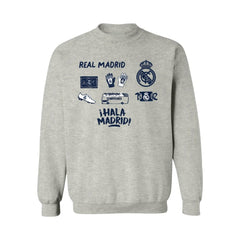 Real Madrid Vive La Fete Women's Impressions Icons Sweatshirt Gray