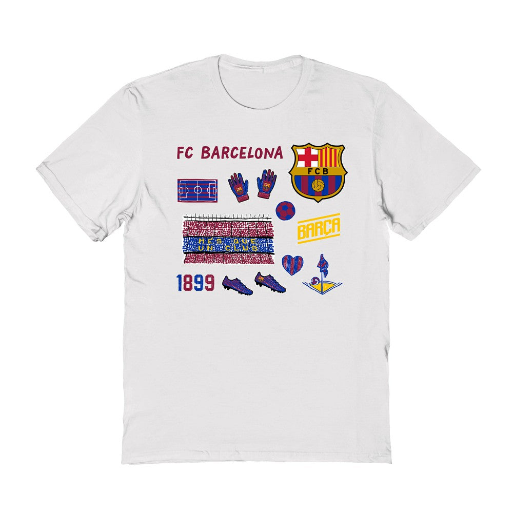 Barcelona Vive La Fete Women's Impressions Icons T-Shirt White