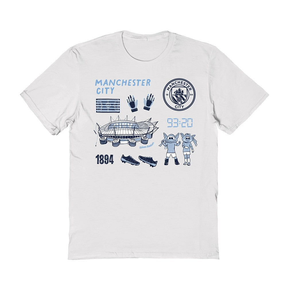 Manchester City Vive La Fete Women's Impressions Icons T-Shirt White