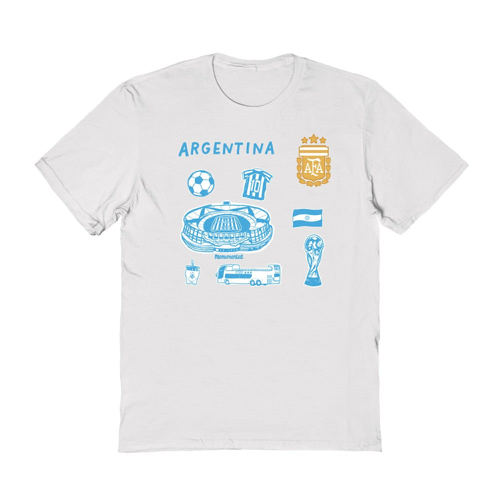 Argentina National Team Vive La Fete Women's Impressions Icons T-Shirt White