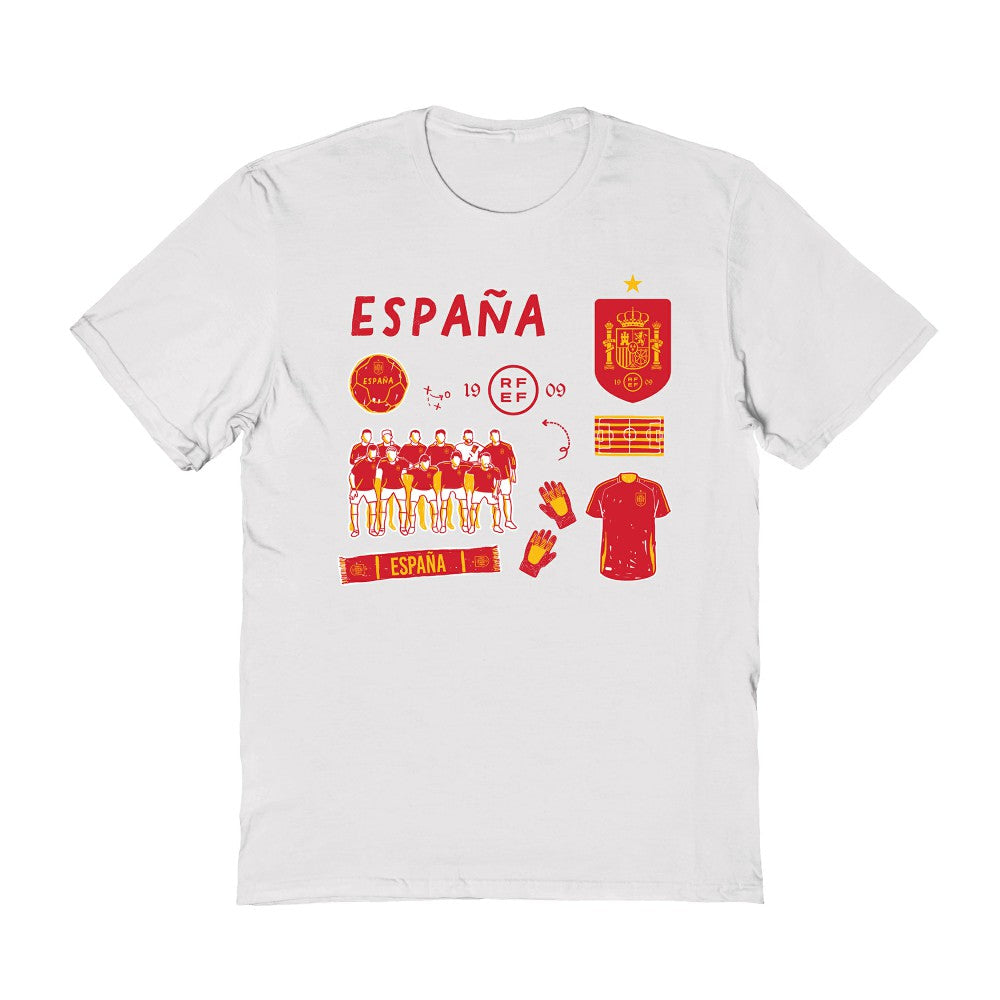 Spain National Team Vive La Fete Women's Impressions Icons T-Shirt White