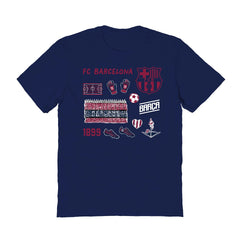 Barcelona Vive La Fete Women's Impressions Icons T-Shirt Navy
