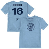 Rodri Manchester City Vive La Fete Youth Player Name & Number Color Badge T-Shirt Light Blue