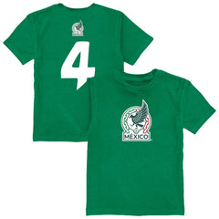 Edson Álvarez Mexico National Team Vive La Fete Youth Player Name & Number Color Badge T-Shirt Green