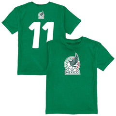 Santiago Gimenez Mexico National Team Vive La Fete Youth Player Name & Number Color Badge T-Shirt Green