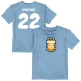 Lautaro Martinez Argentina National Team Vive La Fete Youth Player Name & Number Color Badge T-Shirt Light Blue