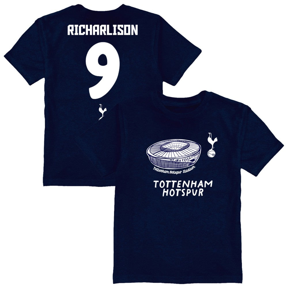 Richarlison Tottenham Hotspur Vive La Fete Youth Player Name & Number Stadium Style T-Shirt Navy