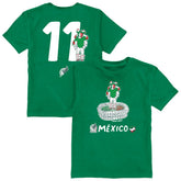 Santiago Gimenez Mexico National Team Vive La Fete Youth Player Name & Number Stadium Style T-Shirt Green