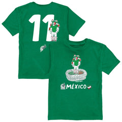 Santiago Gimenez Mexico National Team Vive La Fete Youth Player Name & Number Stadium Style T-Shirt Green