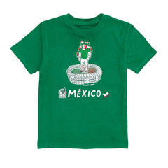 Santiago Gimenez Mexico National Team Vive La Fete Youth Player Name & Number Stadium Style T-Shirt Green