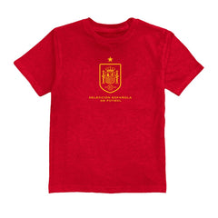 Spain National Team Vive La Fete Youth Color Badge T-Shirt Red