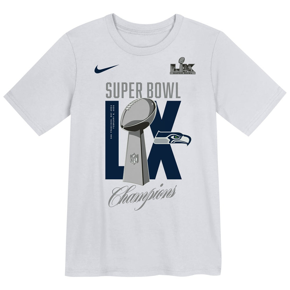 Seattle Seahawks Preschool Super Bowl LX Champions Heavy Chill T-Shirt - White - Nike