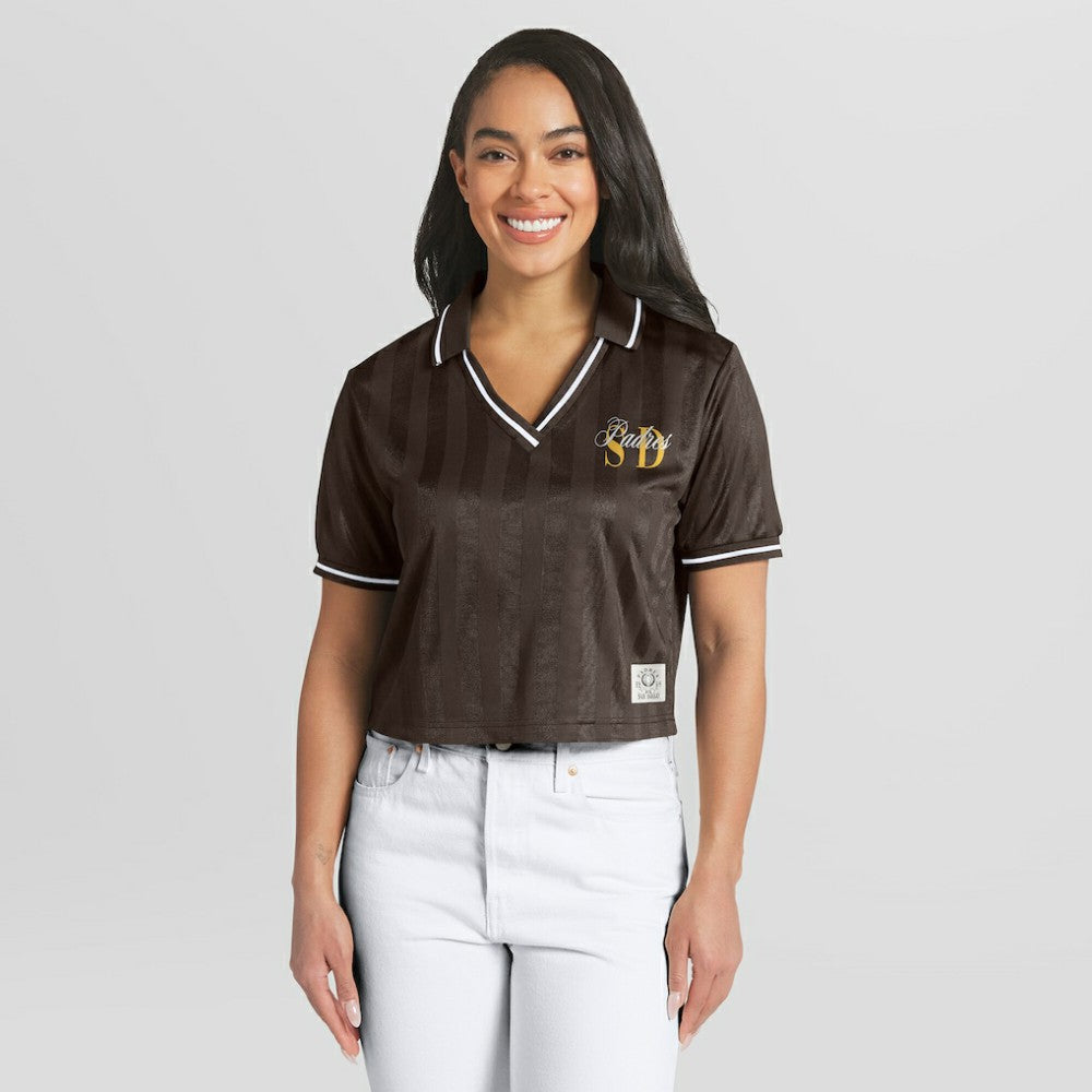 San Diego Padres WEAR by Erin Andrews Women's Cropped Polo Online