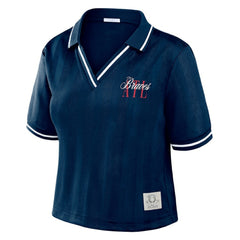 Atlanta Braves WEAR by Erin Andrews Women's Cropped Polo Sale