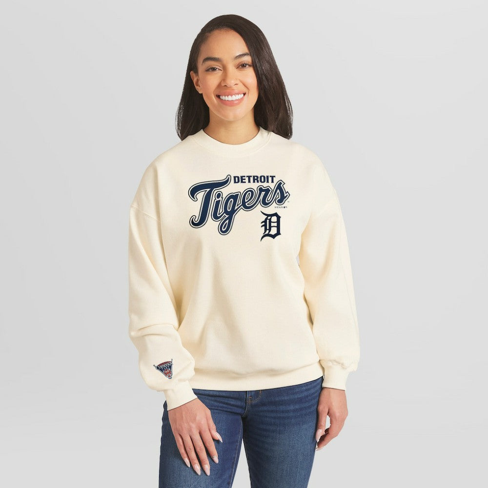 Detroit Tigers WEAR by Erin Andrews Women's Heavyweight Crew Neck Sweatshirt for sale