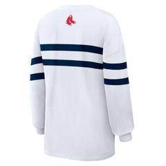 Boston Red Sox WEAR by Erin Andrews Women's Oversized Long Sleeve Striped T-Shirt Near Me