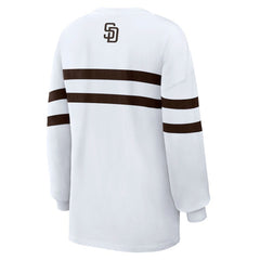 San Diego Padres WEAR by Erin Andrews Women's Oversized Long Sleeve Striped T-Shirt Discount