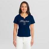 Boston Red Sox WEAR by Erin Andrews Women's Notch Neck Cropped T-Shirt for sale