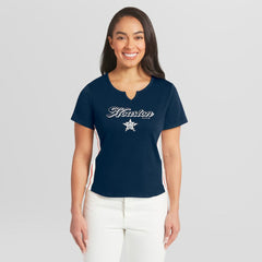 Houston Astros WEAR by Erin Andrews Women's Notch Neck Cropped T-Shirt Outlet