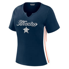 Houston Astros WEAR by Erin Andrews Women's Notch Neck Cropped T-Shirt Outlet