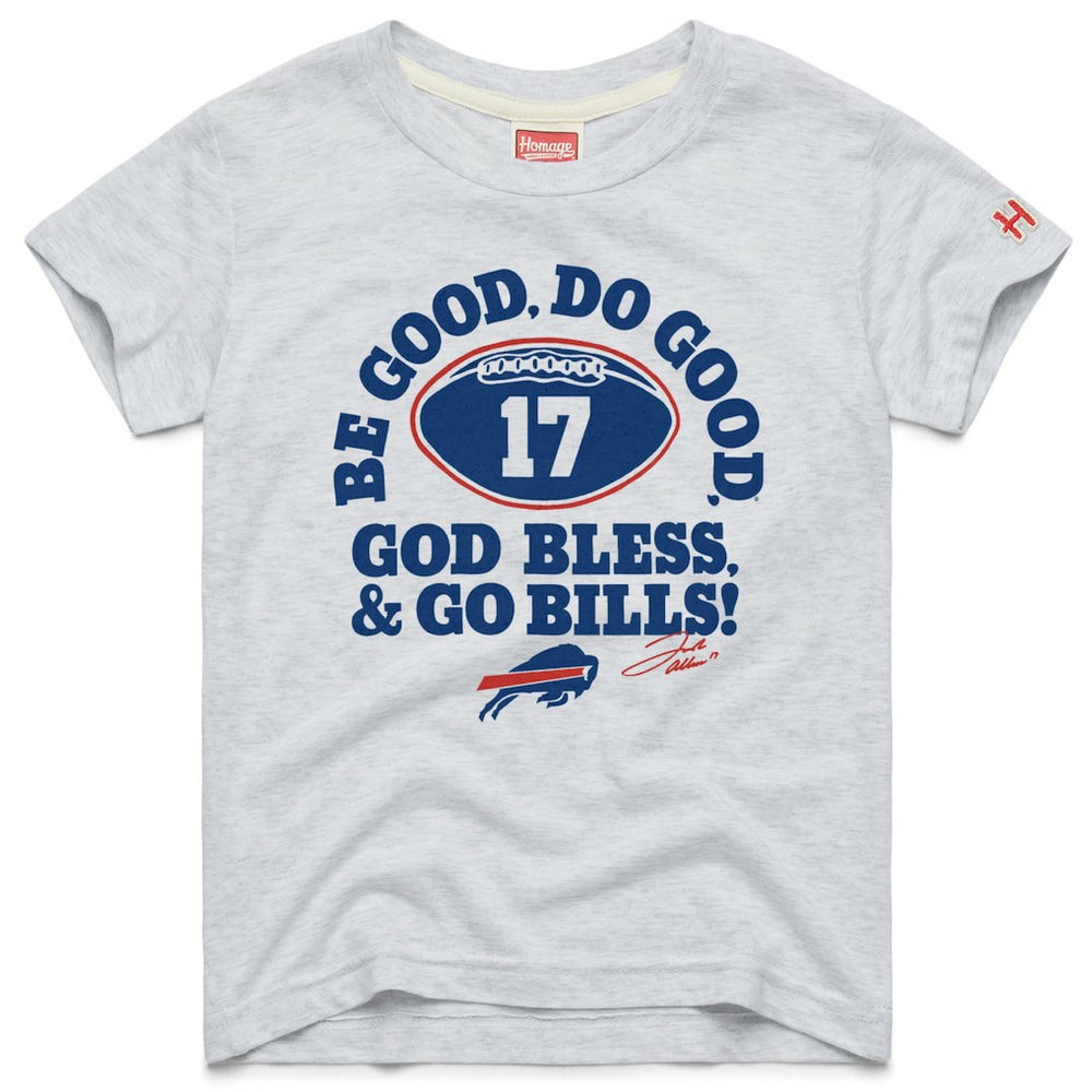 Josh Allen Buffalo Bills Homage Youth Be Good Do Good Signature Tri-Blend T-Shirt - Gray - NFL